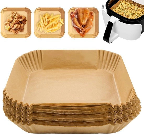 150 pezzi di carta da forno per frittelle a aria calda 20 x 20 x 4,5 cm Carta da forno per frittelle a aria calda compatibile con AF300EU AF400EU e altre frittelle a aria calda a due zone (20 x 20 x 4,5 cm)