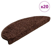 Tappetini per scale 20 pz 65x21x4 cm Marrone Semicircolari Grandi