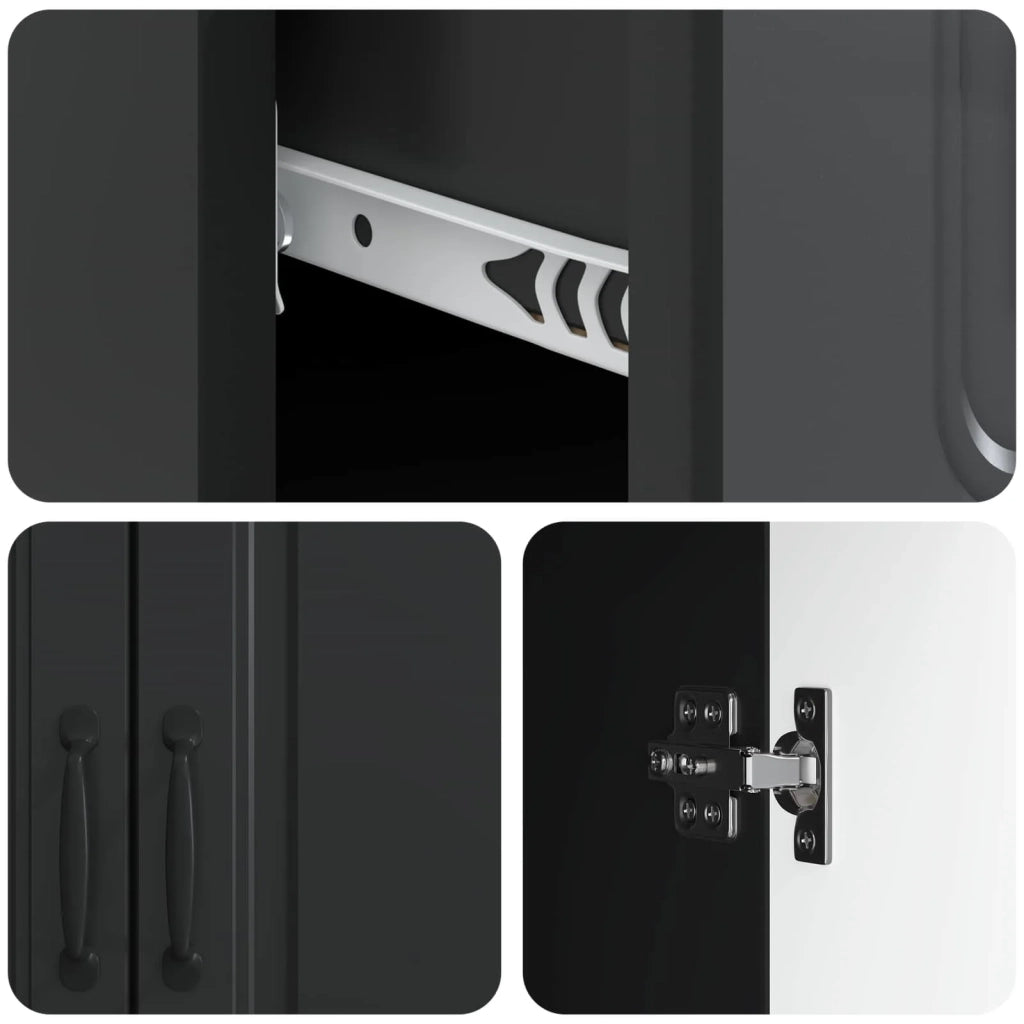 Credenza Nero 66 x 34,5 x 87 cm Legno ingegnerizzato 895786