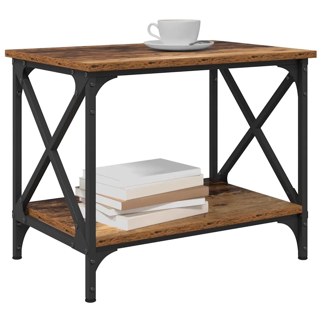 vidaXL Tavolo laterale Legno antico 55 x 38 x 45 cm Legno multistrato