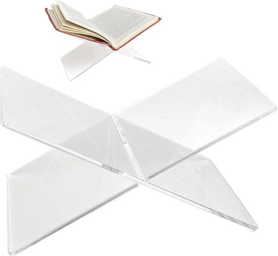 Scatola per libri in vetro trasparente - Standard per lettura da scrivania X - Cassettiera per libri - Standard per libri di cucina