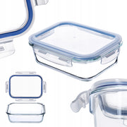 Contenitore per alimenti in vetro KADAX da 1040 ml con coperchio, ideale per il pranzo.