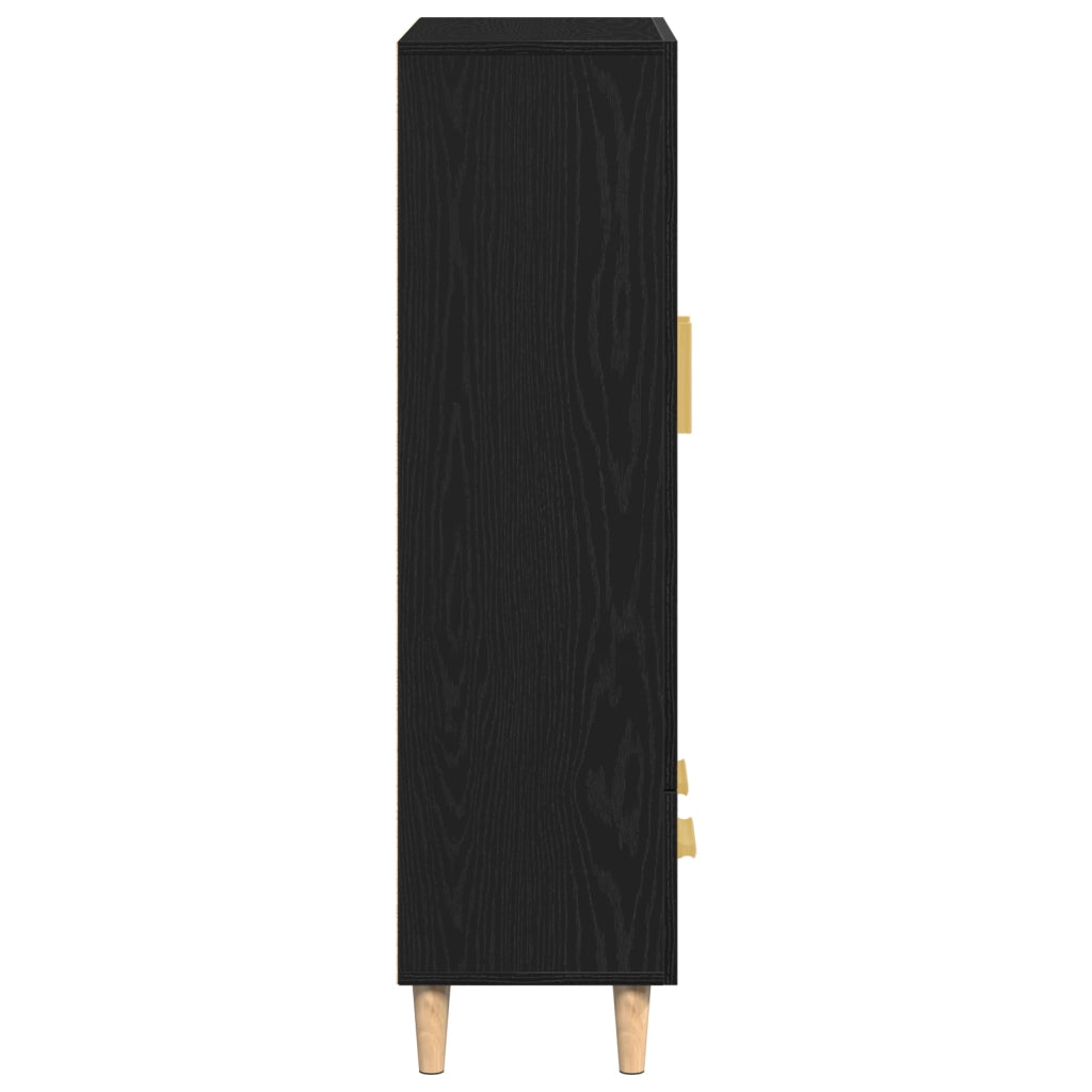 Highboard in Rovere Nero, 70x31x115 cm, Realizzato in Legno Ingegnerizzato