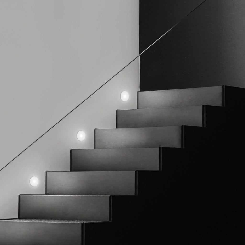 SEGNAPASSI A INCASSO LED SLAB BIANCO TONDO 3W 360LM CCT 3000K / 4000K / 5500K IP65 10,6X10,6X4,2CM