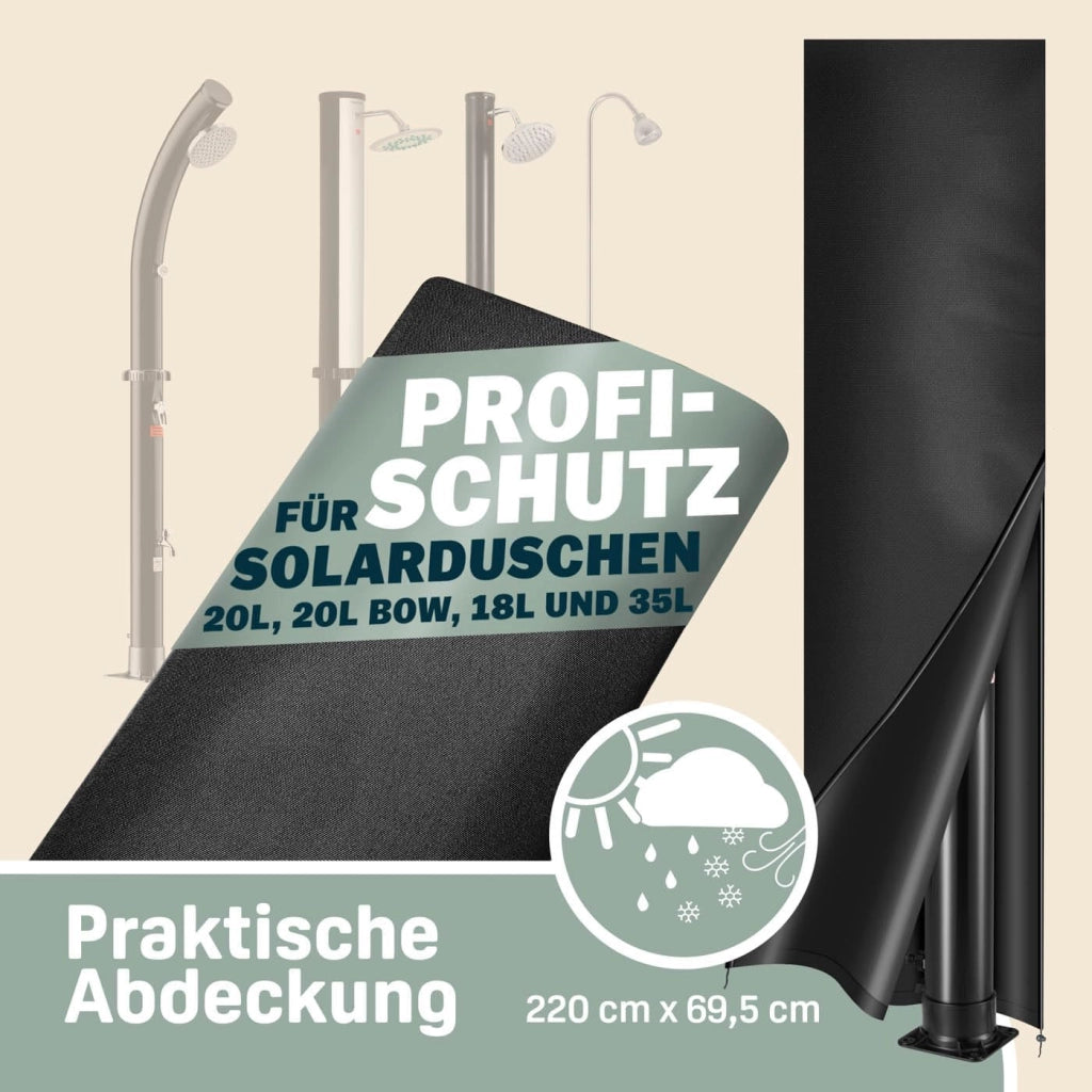 Doccia Solare da Giardino 18L 215cm Docce da Campeggio Piscina Fino a 60°C Miscelatore