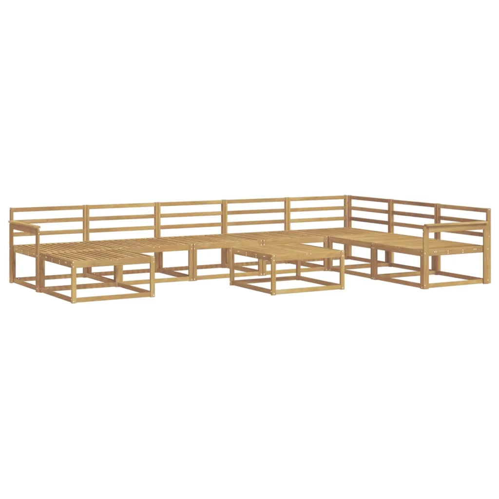 Set di divani da esterno 9 pcs Bianco Legno di Acacia Massello 3386888