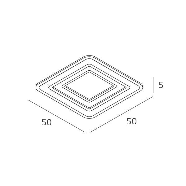ZOOM APPLIQUE PLAFONIERA QUADRATA 50X50 BIANCO CC SWITCH 3000/4000°K 55W - CRI 90 5500 lm