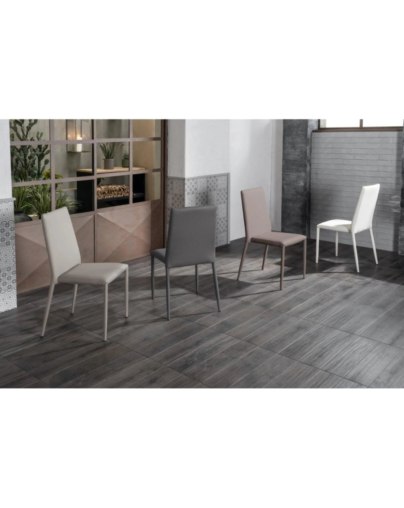 4x Sedia in similpelle e metallo bianco Cleo STS