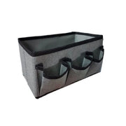 Trade Shop - Scatola Contenitore In Tessuto 25x15x12cm Con 3 Tasche Portaoggetti Organizer -