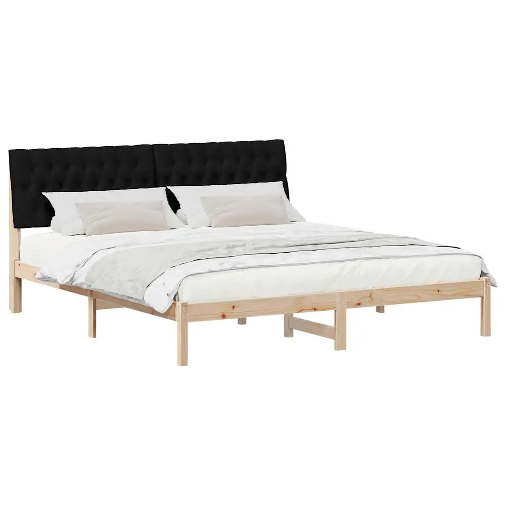 Letto con Testiera Rivestita con testiera Marrone 180 x 200 cm 3394385