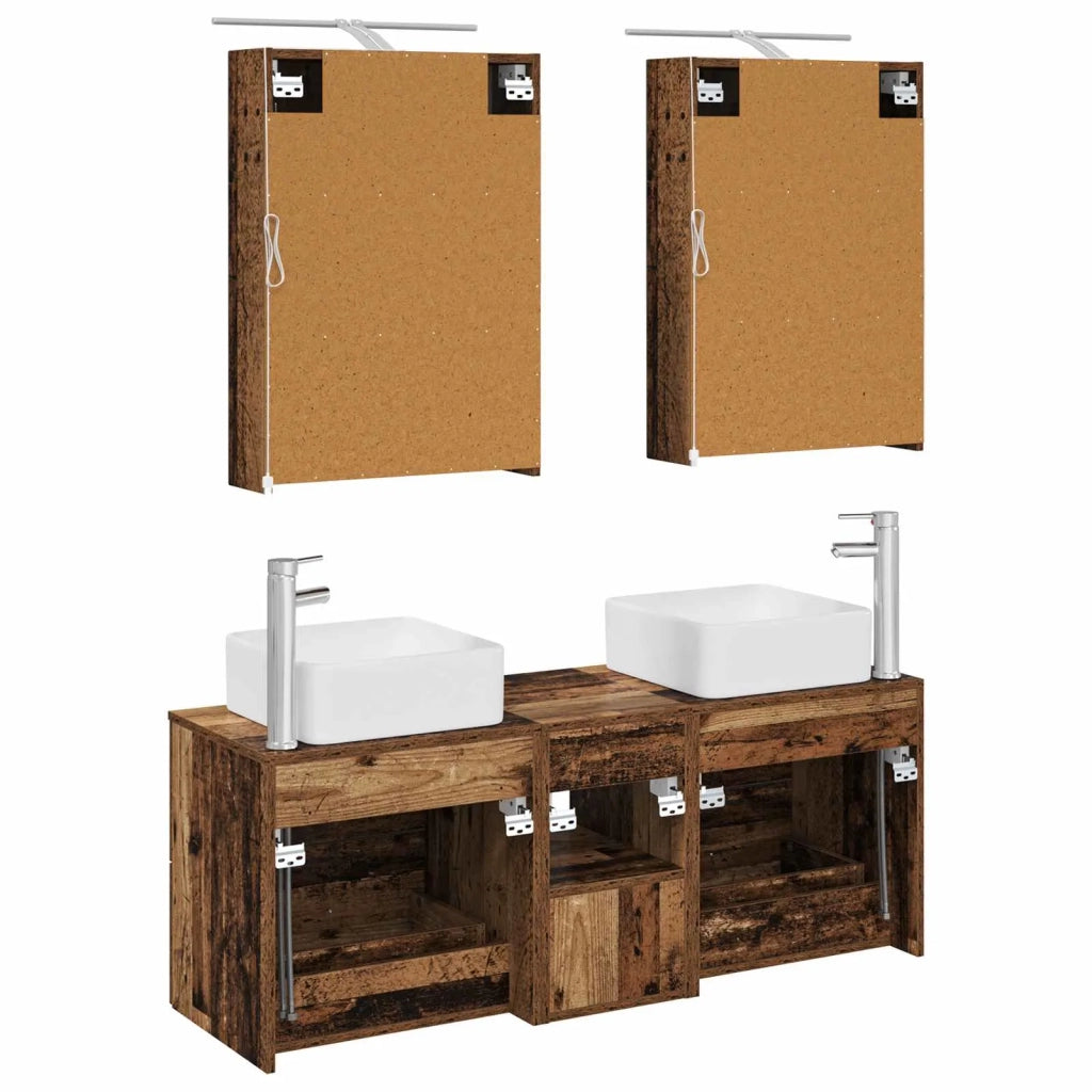 Set di mobili per il bagno 5 pcs Legno antico 3406757