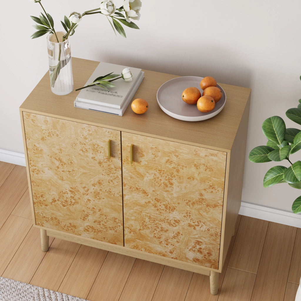 Armadio Buffet in Legno Massello con Ripiani Regolabili Multiuso ¨C MINIMAL ¨C Bianco