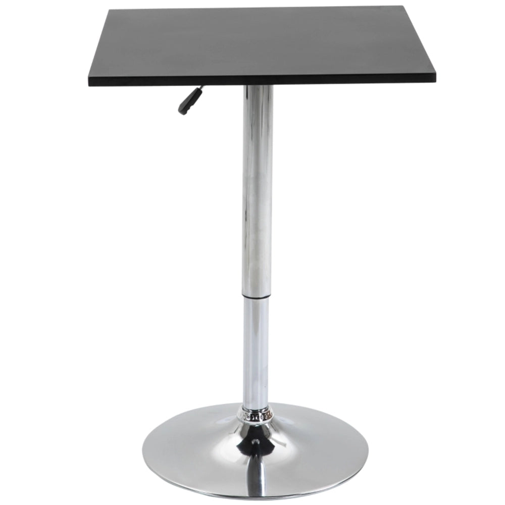 TAVOLO BAR Regolabile 60x60 cm Nero in Legno e Metallo