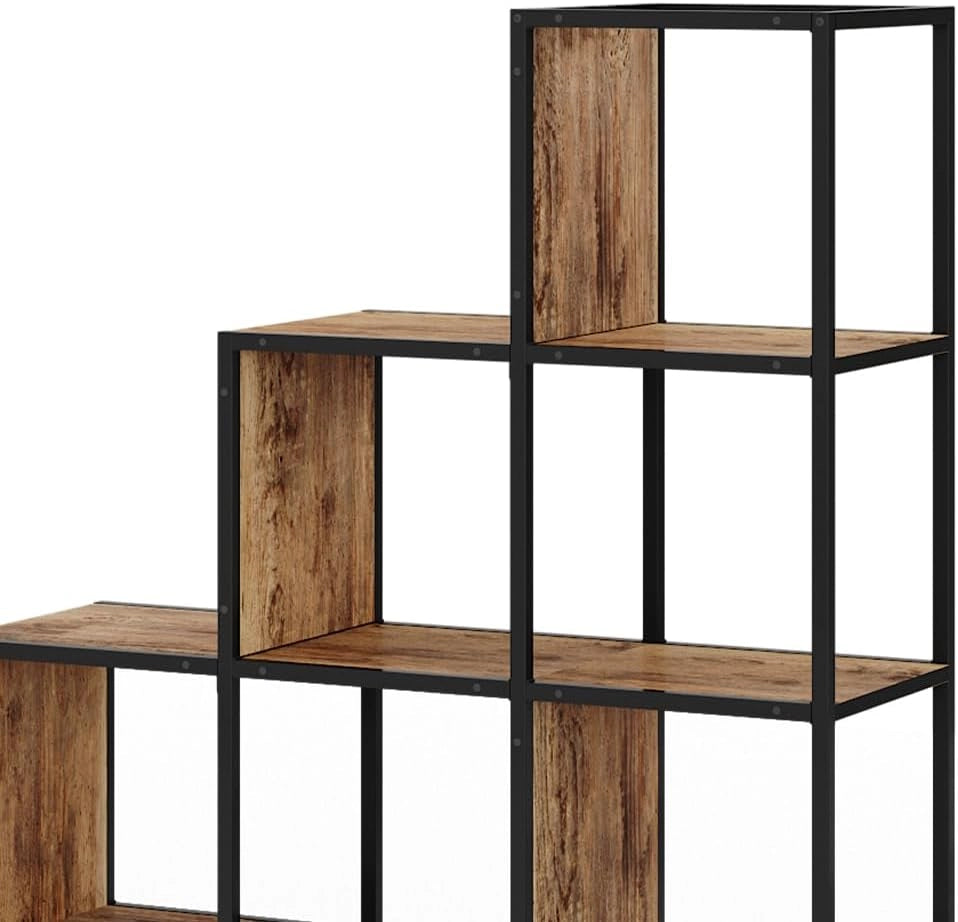 Divisorio per ambienti Fyrk, Legno antico, 120 x 120 cm, utilizzabile come divisorio o come libreria aperta