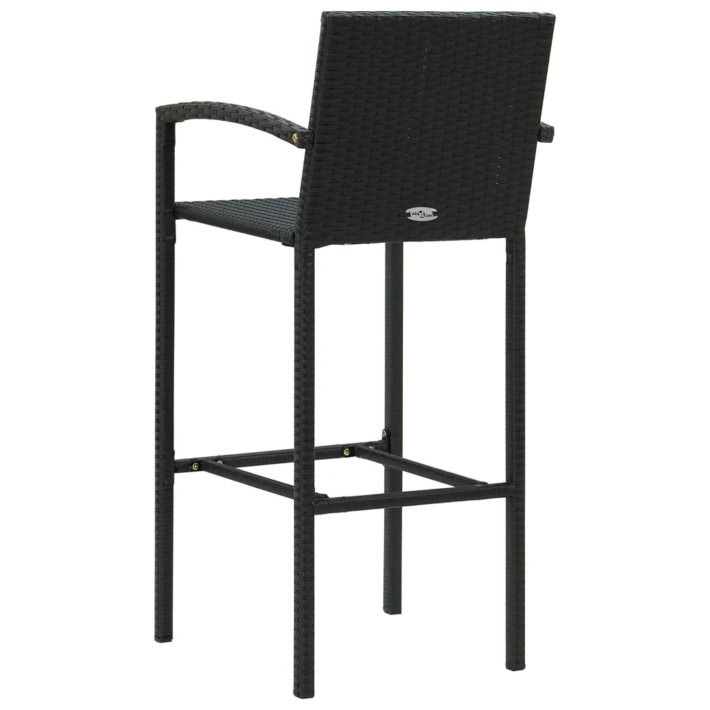 Set Bar da Giardino 5 pz con Braccioli in Polyrattan Nero 3064808