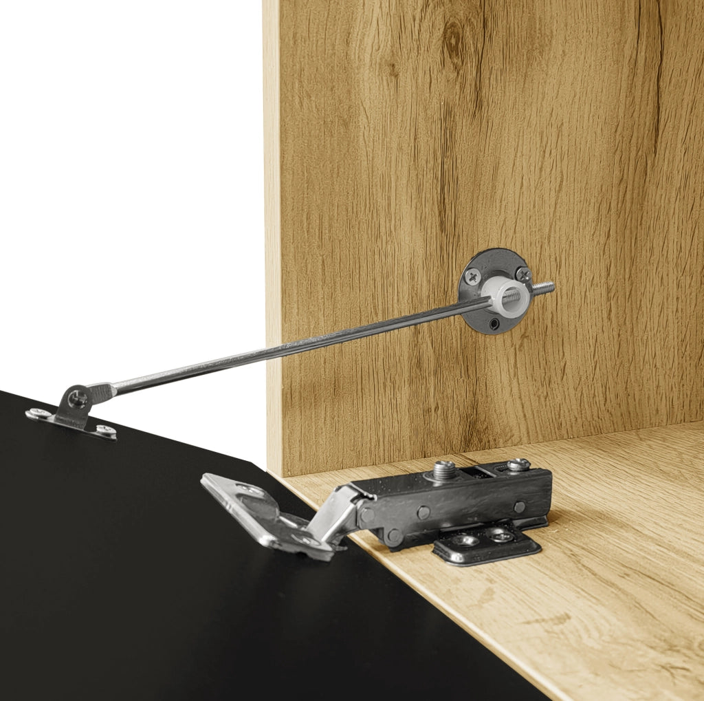 Mobile TV 180 cm nero e effetto legno MDF con LED a 16 colori