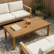 Piano del tavolo Rettangolare Legno di teak solido Naturale 42033168