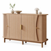 Credenza con 2 ante; 3 vani e ripiano regolabile - per soggiorno - in MDF - 140×40×88 cm - naturale