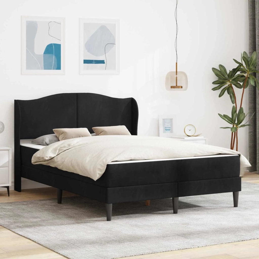 Struttura del letto 2 pcs Nero 120 x 190 cm Velluto