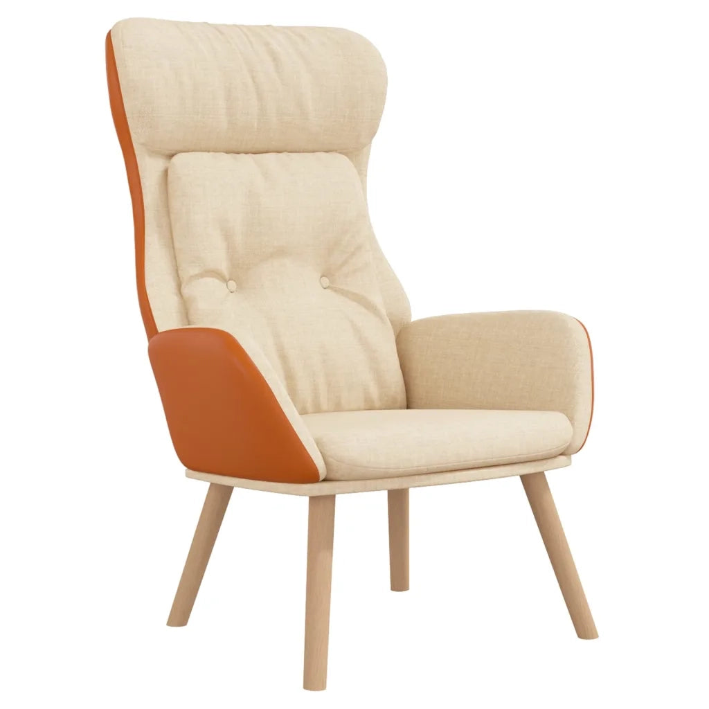 Poltrona Rilassante Crema in Tessuto e PVC 341303