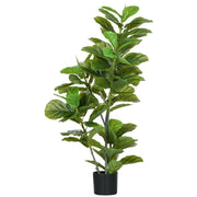 Pianta di ficus artificiale, alta 110 cm con 90 foglie e vaso per soggiorno.