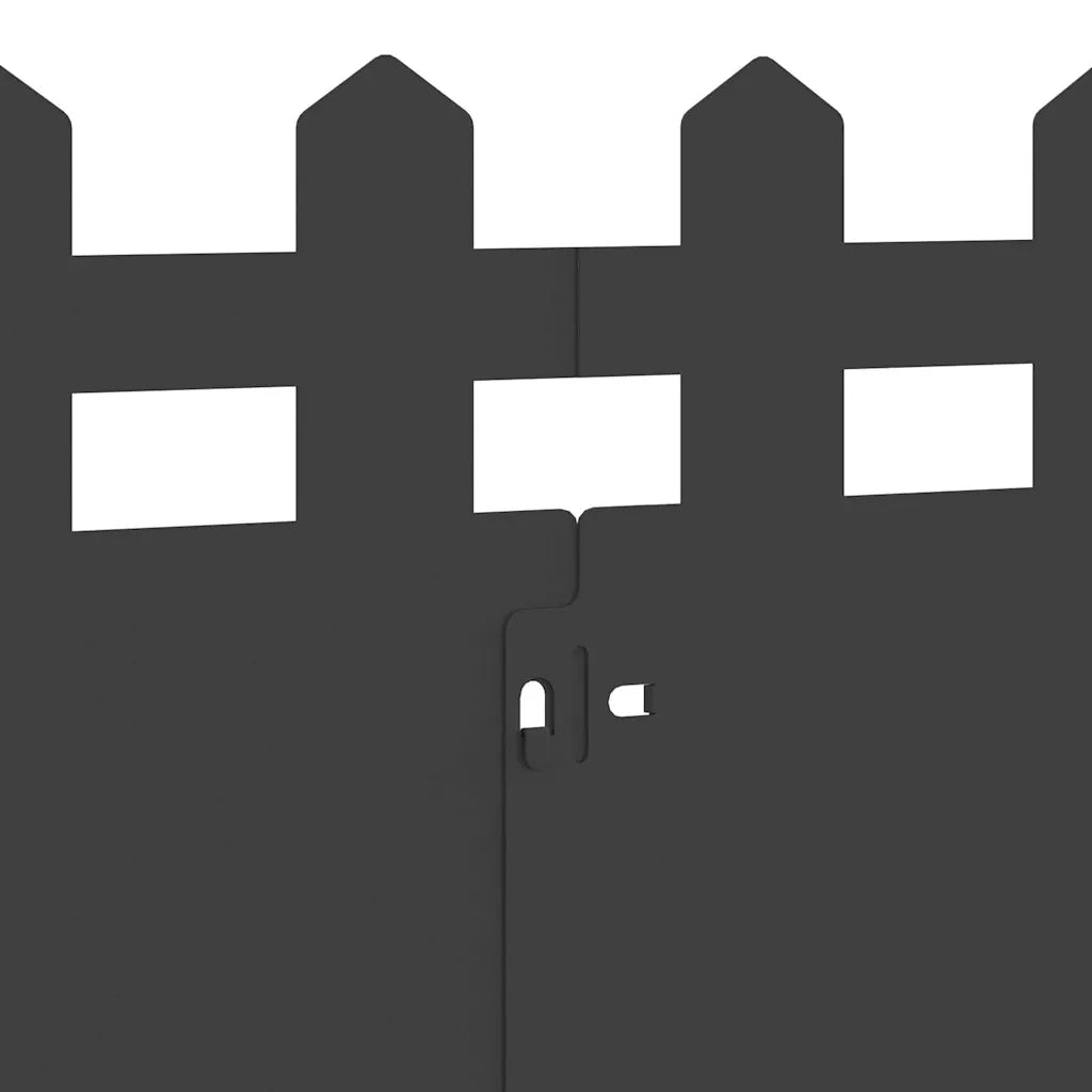 Bordure per prato 20 pz Nero 103 x 0,05 x 22 cm Acciaio CFW3695509