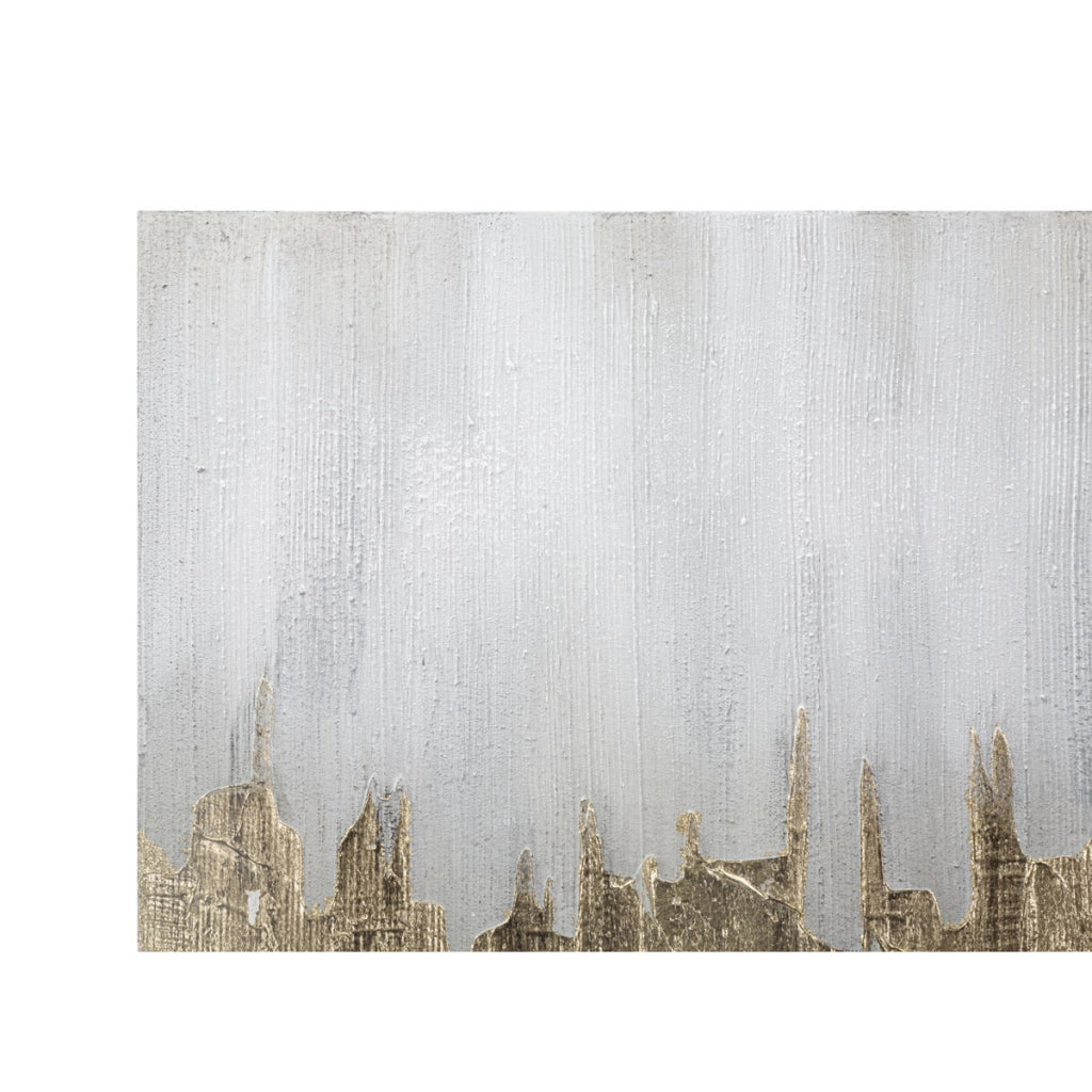 Dipinto su tela Goldage line-art figura femminile con fiori 100x80 cm
