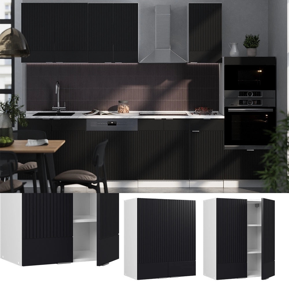 Pensile da cucina Fame-Line Nero rigato/Bianco 60 cm Vicco