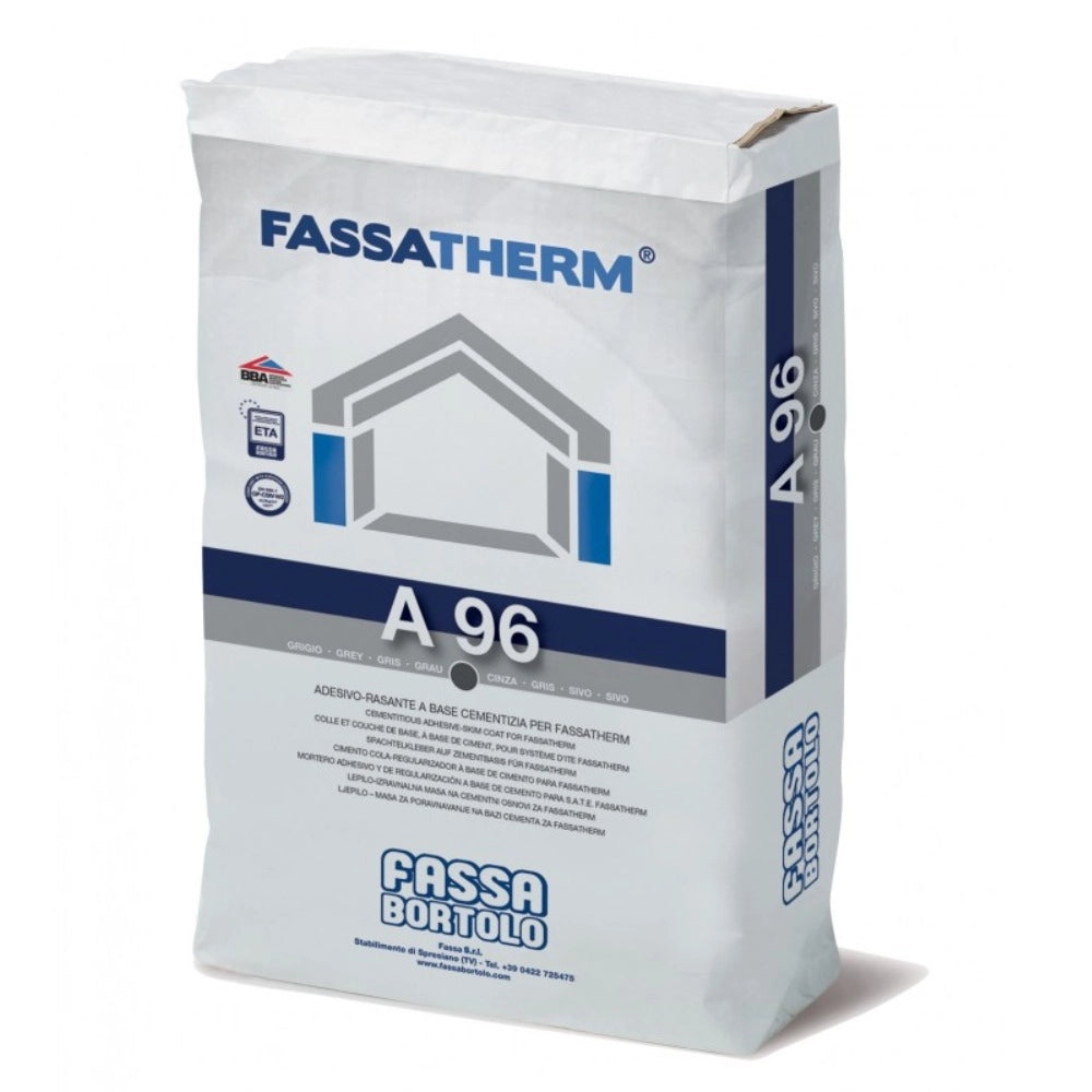 Fassa a 96 collante rasante fibrato per cappotto polistirolo e sughero 25 kg
