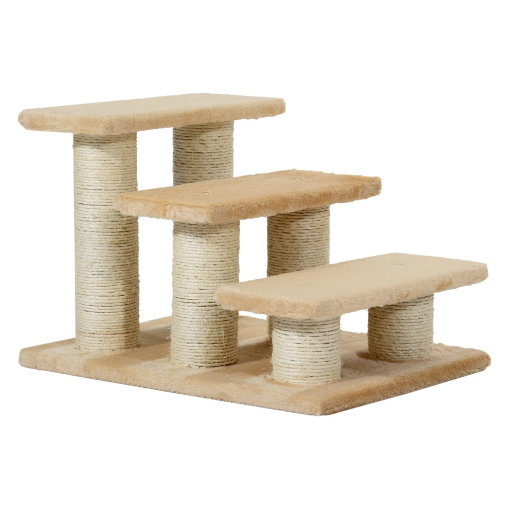 Scala per animali domestici 3 gradini pieghevole ¨C zephmum ¨C crema 34 cm