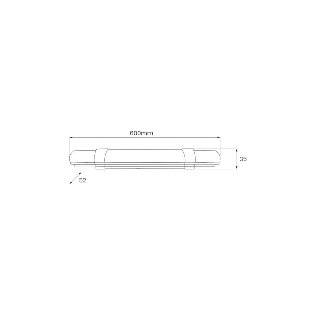 Plafoniera LED Batten 18W 60cm 4000K IP65 bianca