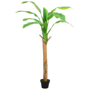 Albero di Banane Artificiale con Vaso-Piante Decorative 180 cm Verde