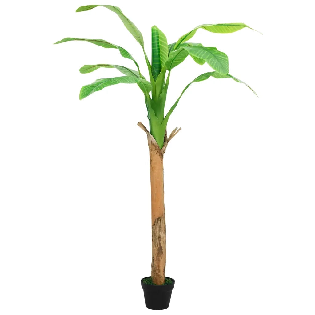 Albero di Banane Artificiale con Vaso-Piante Decorative 180 cm Verde
