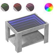 Tavolino salotto | Tavolino da caff¨¨ | Tavolino da Soggiorno con LED Grigio Cemento 73x53x45 cm Multistrato