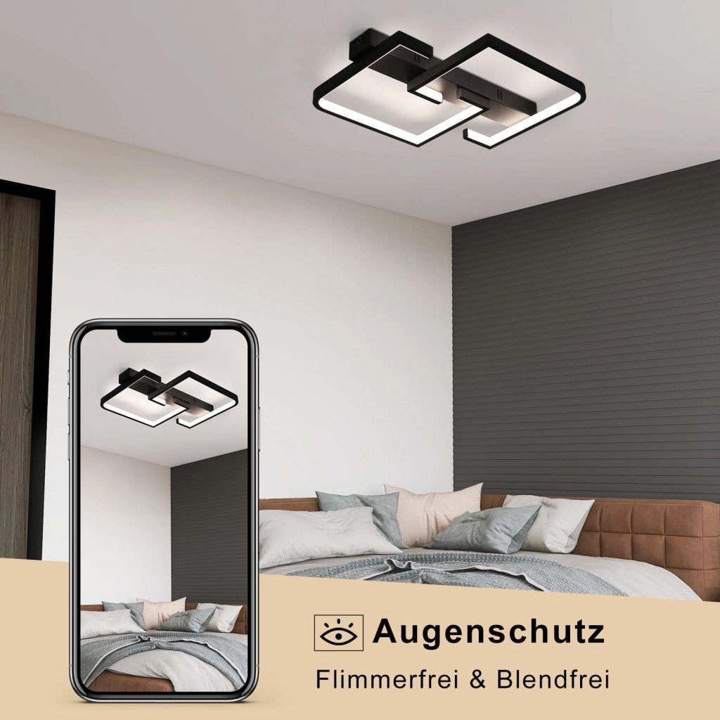ZMH Lampada da soffitto LED dimmerabile, Lampada da soffitto per soggiorno con telecomando 46 W design moderno