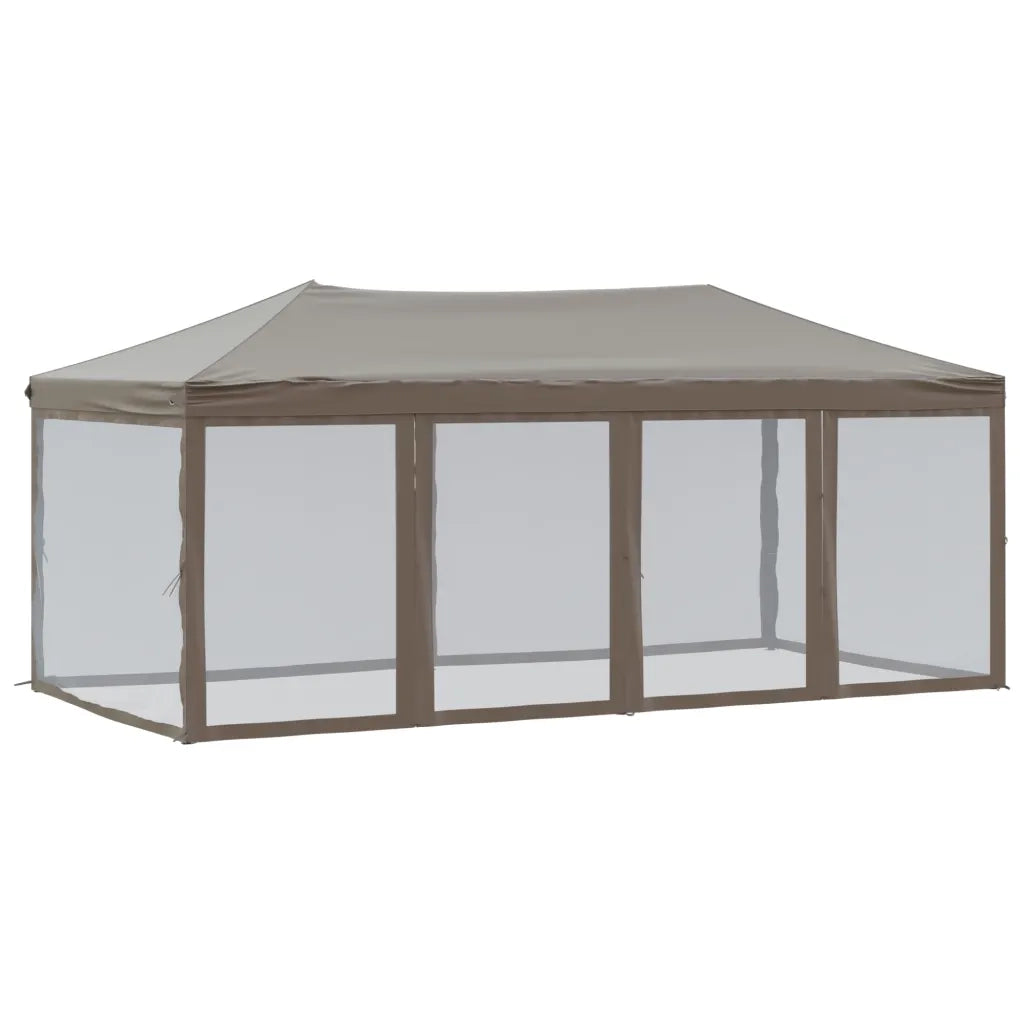Tenda per Feste Pieghevole con Pareti Laterali-Tenda Gazebo Tortora 3x6 m 782785