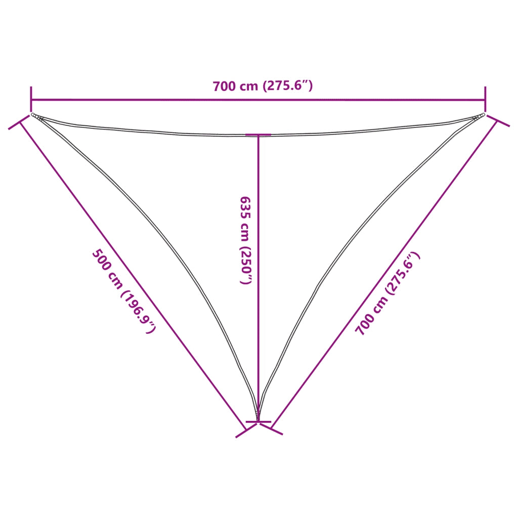 Vela Ombreggiante-Parasole a vela Oxford Triangolare 5x7x7 m Nero