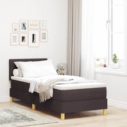 Letto con Molleggio Marrone Scuro 80x200 cm Tessuto