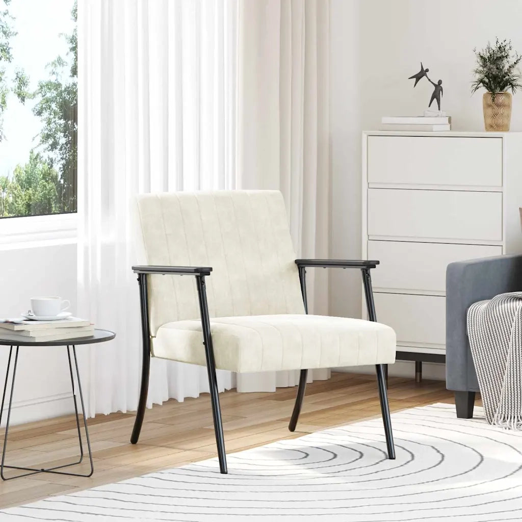 poltrona Crema 59 x 75 x 78 cm Velluto