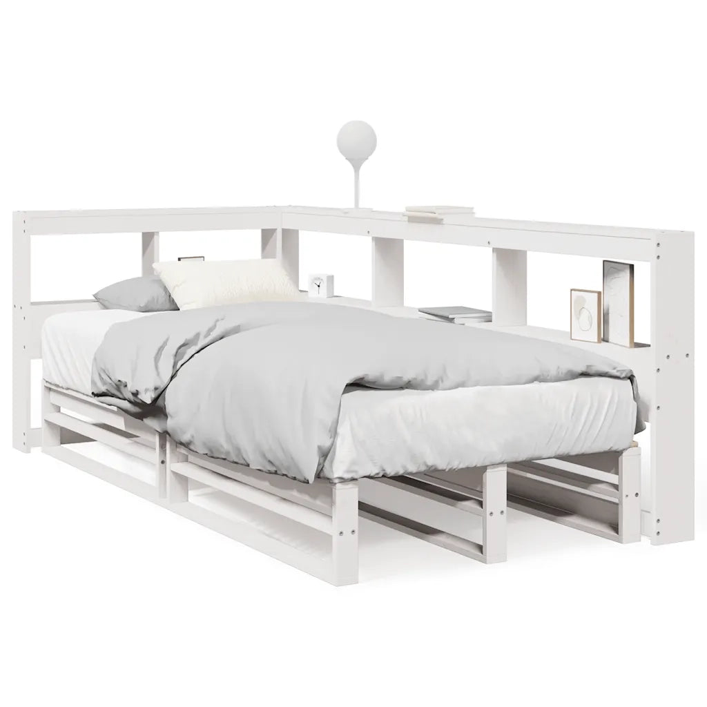 Letto con Libreria senza Materasso-Struttura Letto con contenitore 75x190 cm in Legno Pino 914031