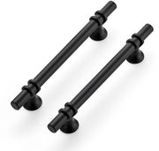 Set di 10 maniglie per armadiere - Base rotonda - Nero