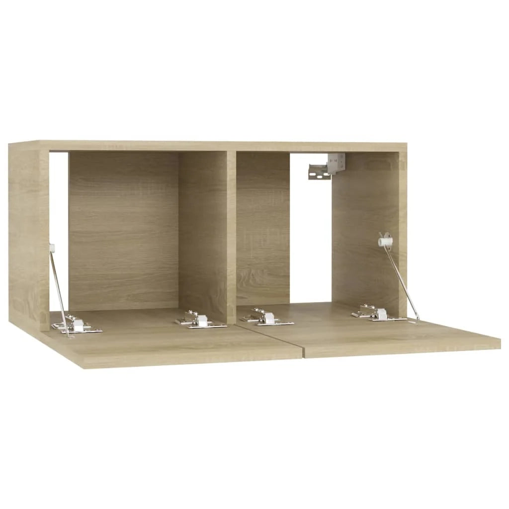 Mobile TV multimediale mensola TV supporto TV sala da pranzo soggiorno camera da letto montaggio a parete 2 pezzi rovere Sonoma 60 x 30 x 30 cm marrone 02_0029189