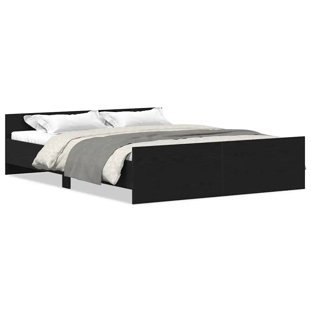 Giroletto senza Materasso Rovere Nero 160x200 cm Truciolato 3329321