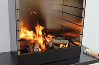 Barbecue a Legna e Carbone 110x47,5x190,1 cm Design a Colonna in Acciaio Tolosa Nero