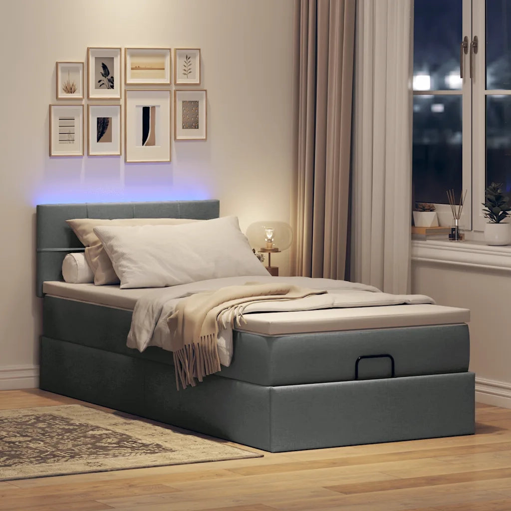 Struttura Letto Pouf con Materasso 100x200 cm in Tessuto 3312285