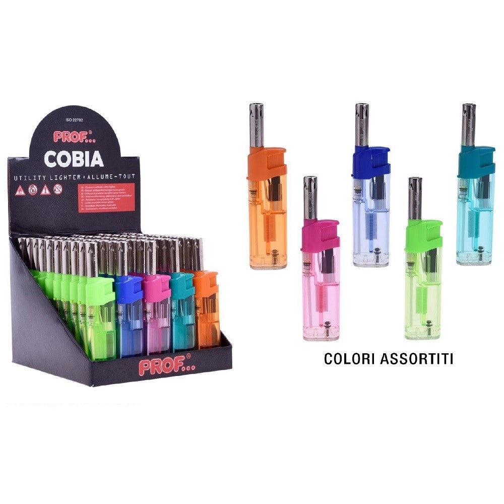 Trade Shop - Set 50 Pezzi Accendigas Accendi Gas A Fiamma Canna Corta Trasparente 40411555 -