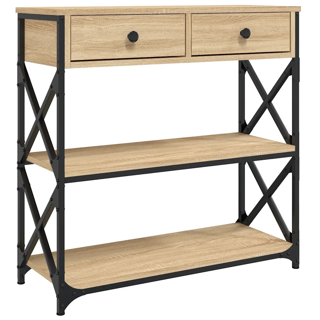 Tavolino Consolle | Tavolo d'Ingresso Rovere Sonoma 75x28x75cm in Legno Multistrato