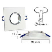 Trade Shop - Porta Faretto Da Incasso Quadrato Supporto Per Luci Faretti Gu10 Portafaretto P9 - Bianco