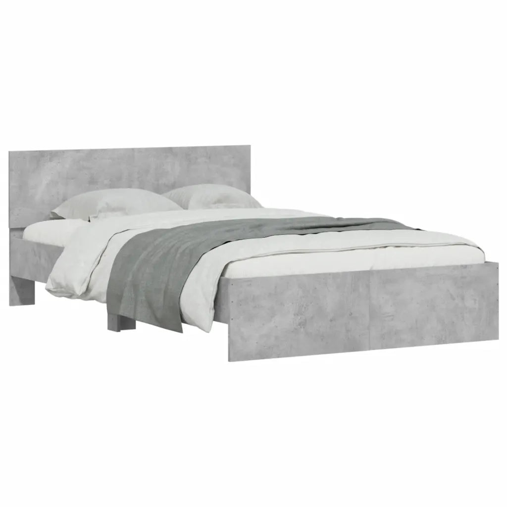 Giroletto con Testiera-Struttura Letto con testiera Grigio Cemento 120x190 cm