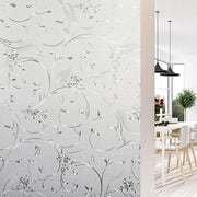 Foglio di protezione per finestra, visivo, adesivo, 60 x 200 cm, opaco, copertura visiva, film di vetro, adesivo statico, anti-UV, decorativo con motivo di vite, per bagno